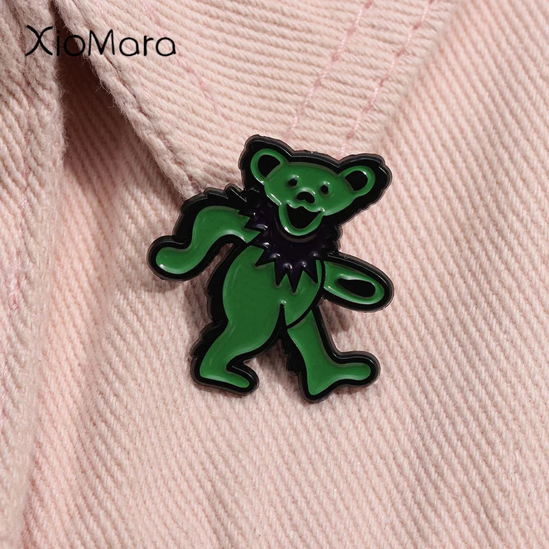 Dancing Bear Enamel Pin Brooch Lapel Backpack Badge Jewelry Gift