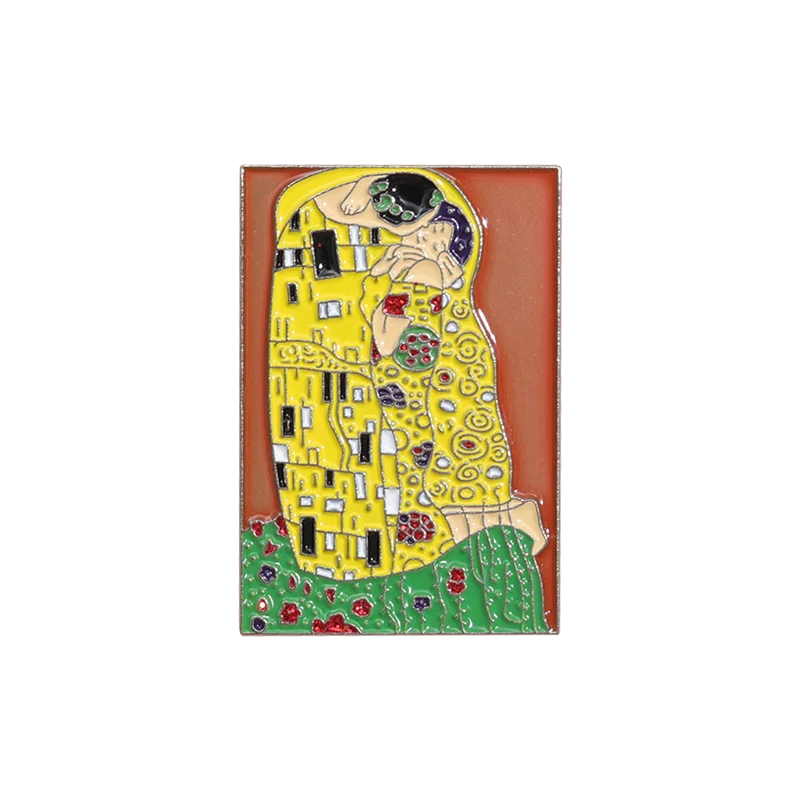 Klimt The Kiss Enamel Pin Brooch Lapel Badge Art Jewelry Gift