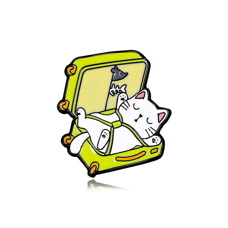 Cat Enamel Pins Cartoon Mermaid Kitten Brooch Lapel Jewelry Gift