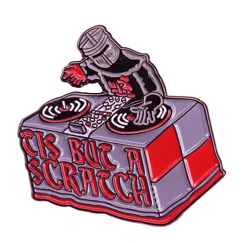 Enamel Pins Black Knight Robot Brooch DJ Badge Hat Lapel Jewelry Wholesale
