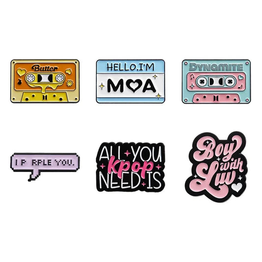 Kpop Music Tape Enamel Pin Brooch Badge Accessory Gift