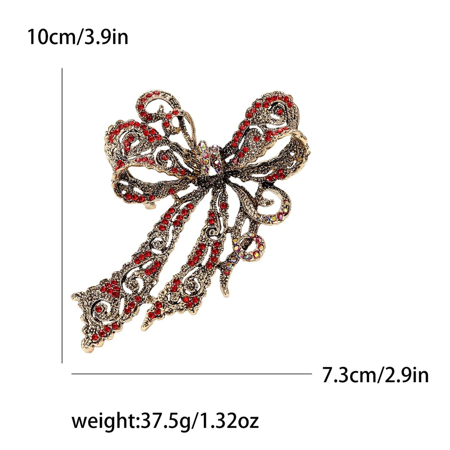 Rhinestone Bow Brooches for Women Unisex Party Gifts Jewelry Accessories