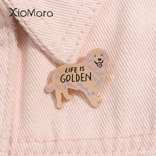 Golden Retriever Enamel Pin Dog Brooch Lapel Badge Gift