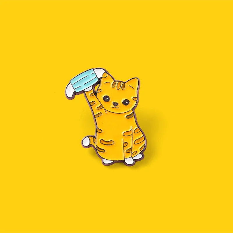 Orange Cat Fish Enamel Pin Cosplay Badge Lapel Jewelry Gift