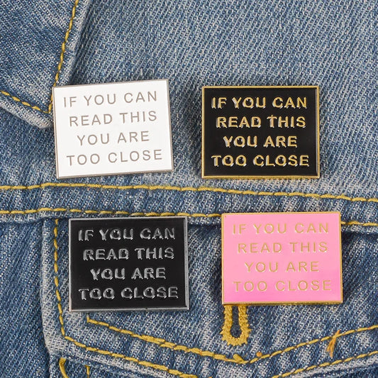 Skull Enamel Pin Brooch: 'If You Can Read This, You're Too Close'