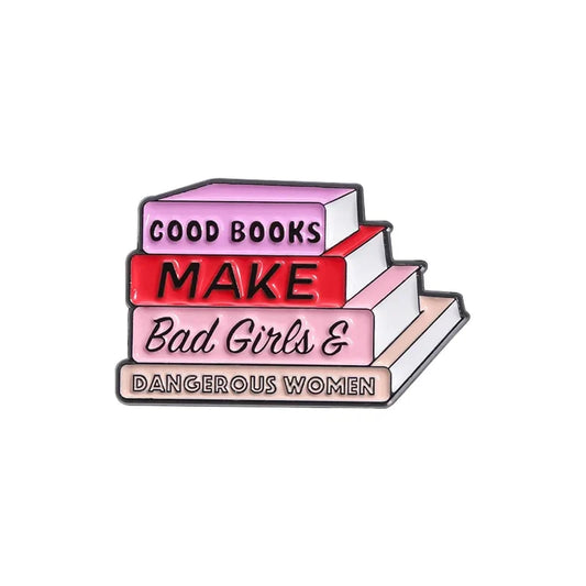 Dangerous Girl Enamel Pin Brooch - Knowledge Power Lapel Badge Jewelry Gift