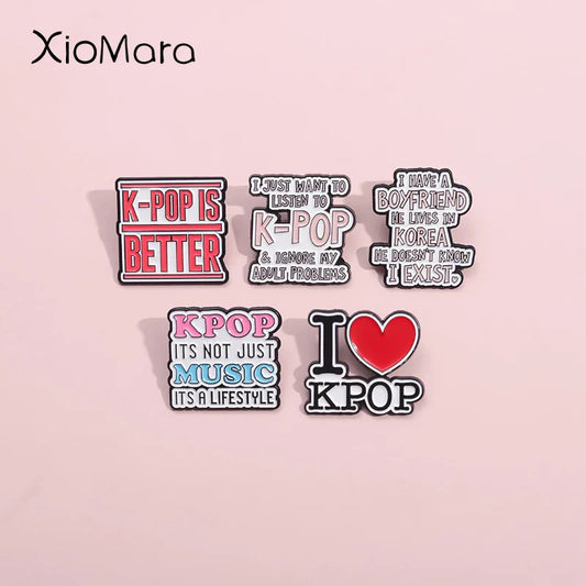 Kpop Enamel Pin - Listen to Kpop, Ignore Adult Problems Brooch Badge