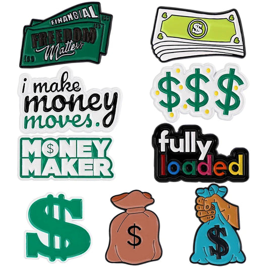 Money Movies Enamel Pins Dollar Brooch Lapel Pin Jewelry Gift