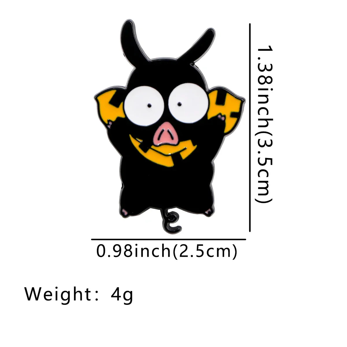 Black Pig Enamel Pins Cartoon Brooch Lapel Badges Jewelry Gifts