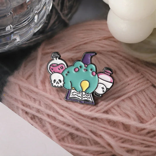 Magic Frog Bunny Enamel Lapel Pins Cartoon Animal Brooch Badge Gift