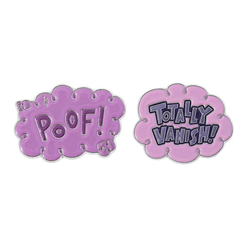 Poof Pink Enamel Pin Funny Brooch Lapel Badge Gift
