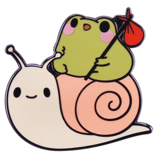 Cute Snail Frog Enamel Pin Kawaii Froggy Friends Badge Gift Wholesale