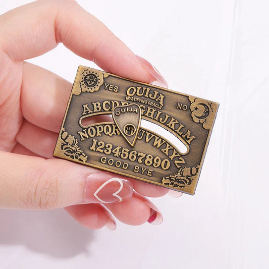 Sun Moon Bronze Pine Lapel Badges Gothic Jewelry Gift Ouija Board Brooch Custom
