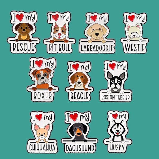 Chihuahua Enamel Pin Labrador Lapel Pins Animal Badges Pet Brooch Jewelry Gifts