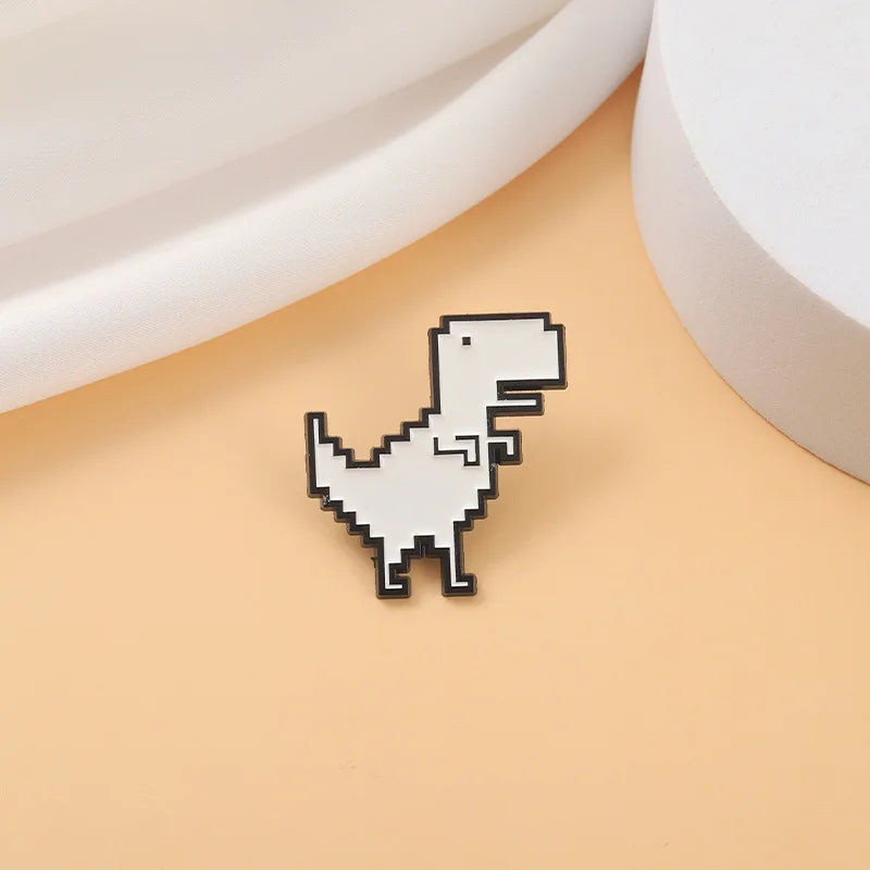 Pixel Dinosaur Enamel Pins Brooch Badges Jewelry Gift