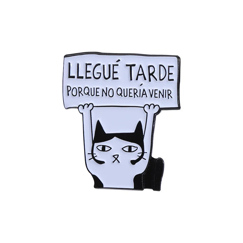Cartoon Cat Enamel Pins Cute Kitten Brooches Lapel Badge Animal Jewelry Gift