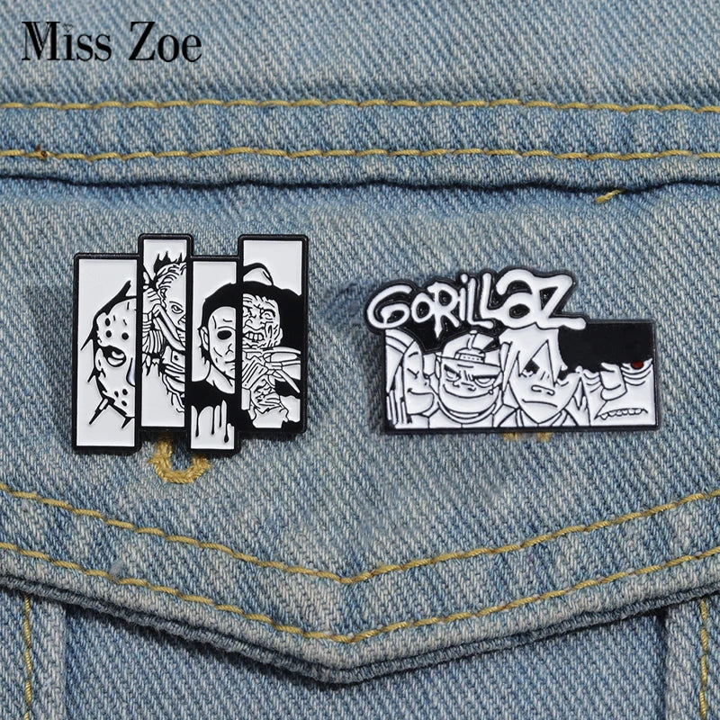 Horror Killer Enamel Pins Custom Faces Brooches Lapel Badges Gothic Jewelry Gift