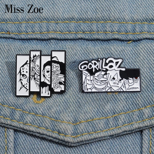 Horror Killer Enamel Pins Custom Faces Brooches Lapel Badges Gothic Jewelry Gift