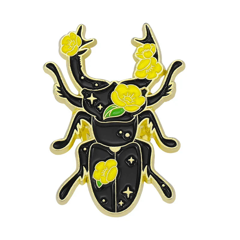 Insect Enamel Pins: Moth, Butterfly, Scorpion, Cicada, Flower Lapel Badges Jewelry Gifts