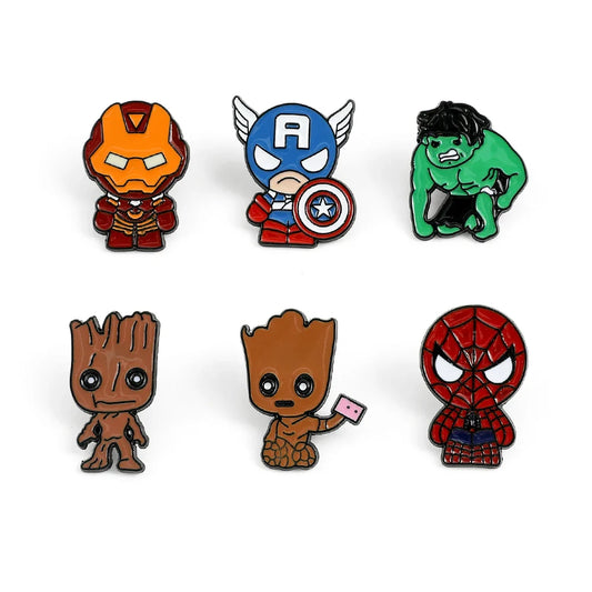 Spider Man Brooch Set Hulk Enamel Pins Backpacks Clothing Jewelry Badges
