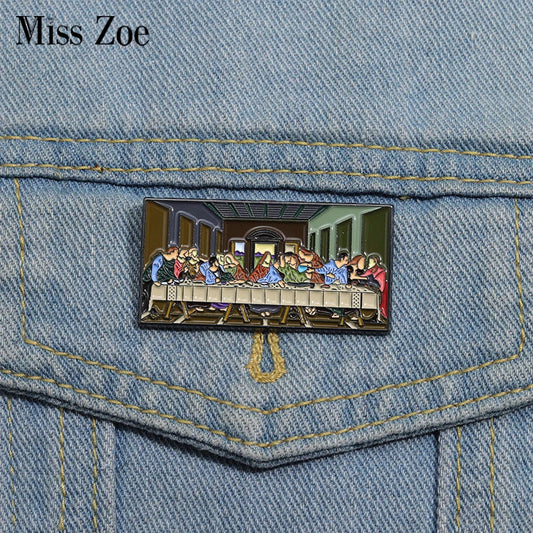 Jesus Enamel Pins Custom Famous Paintings Brooches Lapel Badges Gothic Jewelry Gift
