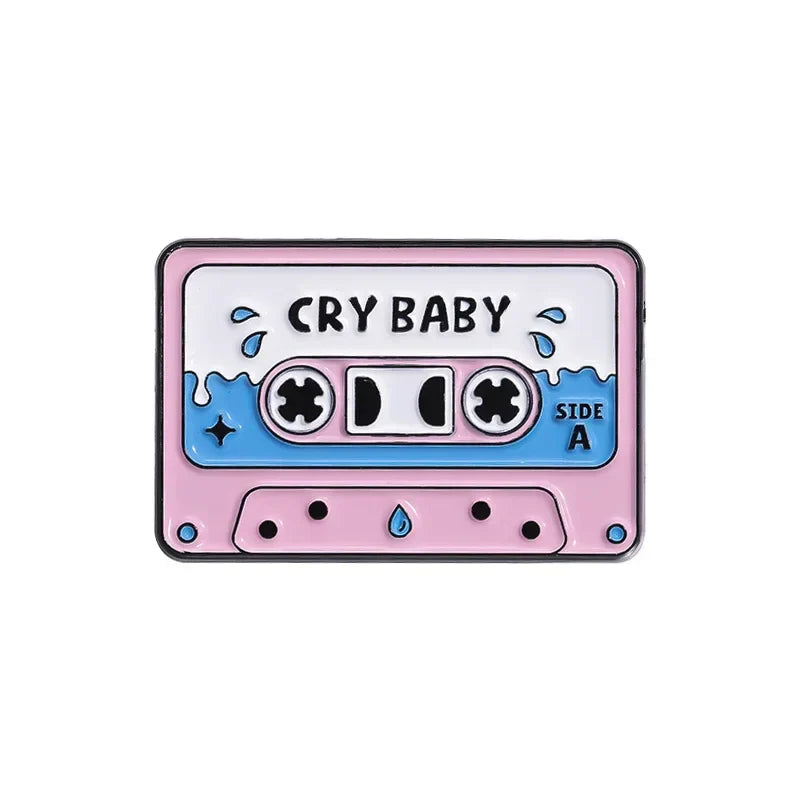 Retro Cassette Tape Enamel Pin Vintage Radio Brooch Lapel Badge Jewelry Gift