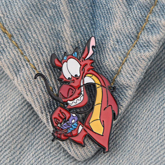 Dragon Enamel Brooch Pin Mascot Jewelry Gift Collar Accessory