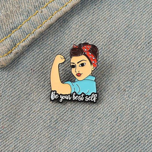 Feminist Enamel Pin Brooch - Be Your Best Self Lapel Pin Gift Wholesale