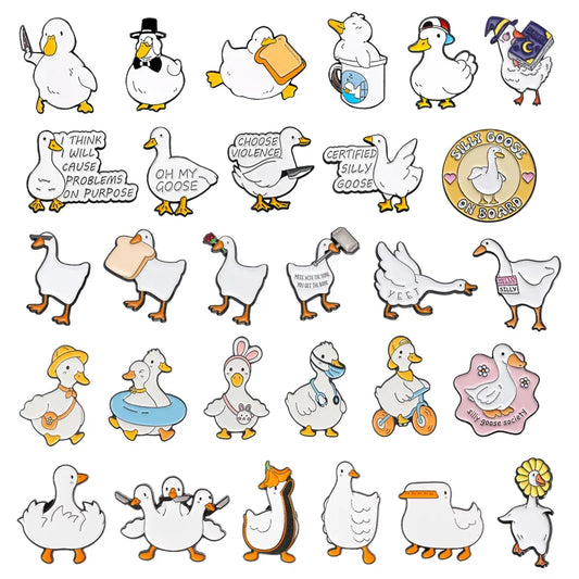 Goose Knife Enamel Pin Duck Brooch Cute Lapel Jewelry Gift