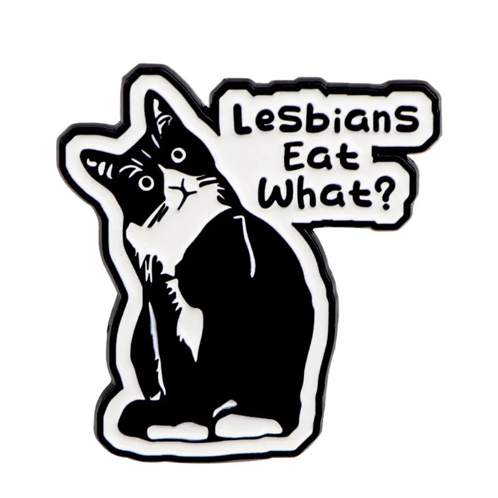 LGBT Pride Enamel Pins Black Cat Brooch Lapel Badge Funny Jewelry Gifts