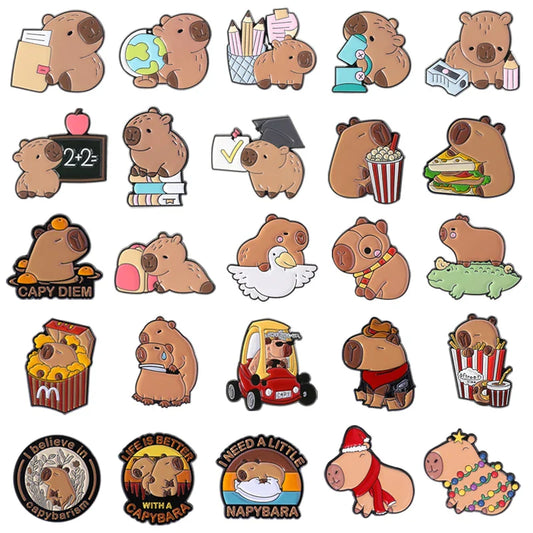 Capybara Enamel Pins Cartoon Brooch Lapel Badge Jewelry Gifts