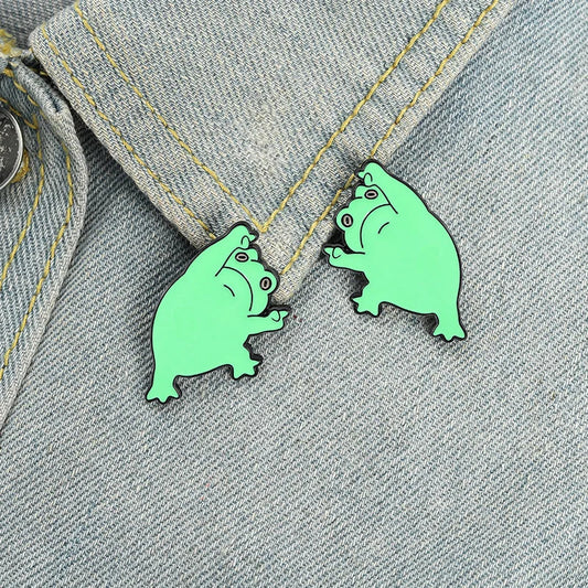 Frog Enamel Pins Cute Animal Brooch Lapel Pin Jewelry Gift