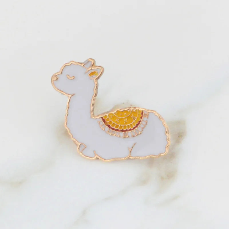 Alpaca Cute Animal Enamel Brooch Pin Badge Jewelry Gift