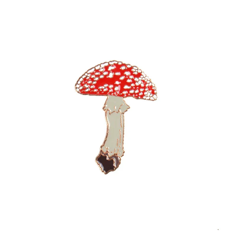 Strawberry Frog Enamel Pins Red Mushroom House Brooch Cute Lapel Jewelry Gift