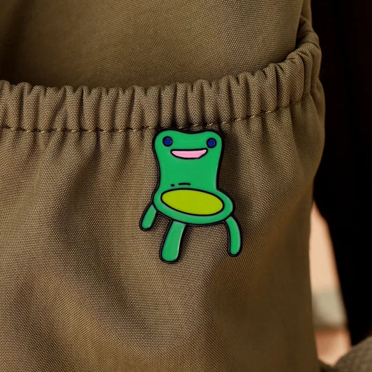 Green Frog Enamel Lapel Pin Cartoon Brooch Jewelry Hat Backpack Badge Kids Gifts