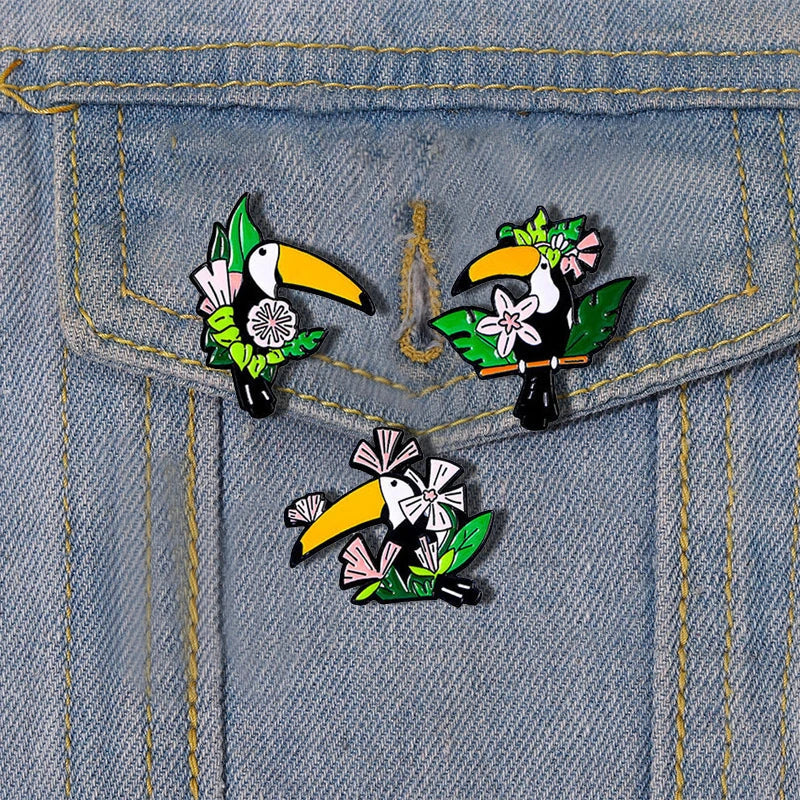 Cartoon Hornbill Enamel Pin Bird Brooch Lapel Jewelry Gift