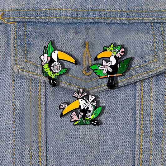 Cartoon Hornbill Enamel Pin Bird Brooch Lapel Jewelry Gift