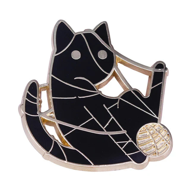 Fashion Yarn Knit Enamel Pin Handmade Brooch Lapel Badge Jewelry Gift
