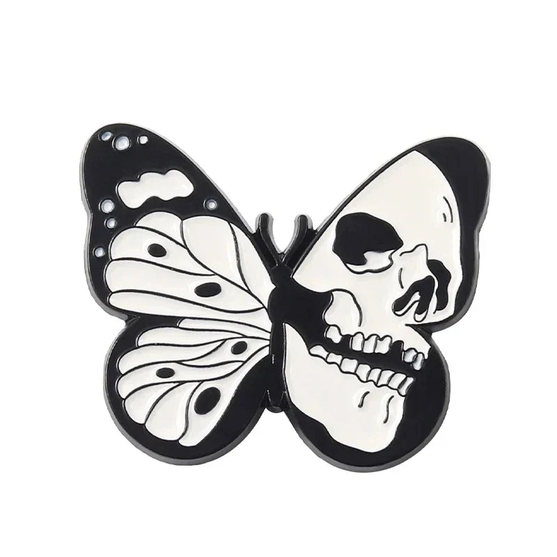 Skeleton Cat Dog Enamel Pins Spider Rabbit Dinosaur Brooches Lapel Backpack Badge Jewelry Gifts