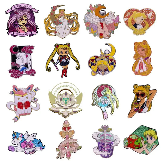 Magic Maid Enamel Pin Warrior Lapel Brooch Fashion Jewelry Gift