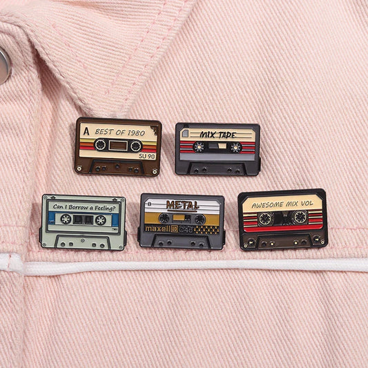 Tape Radio Metal Badge Lapel Pins Fashion Accessories Gifts