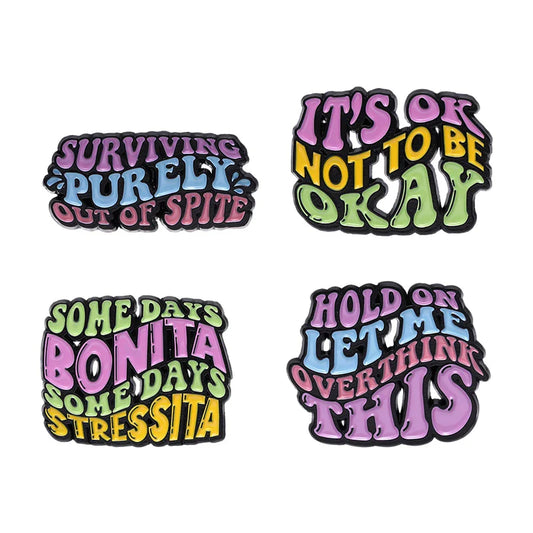 Okey Funny Quote Enamel Pin Inspirational Friends Brooch Badge Jewelry Gift
