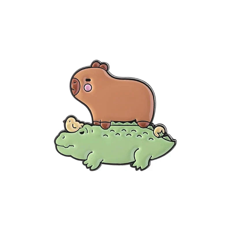 Capybara Enamel Pins - Life Is Better Brooches, Burger Fries Lapel Badge Jewelry Gift
