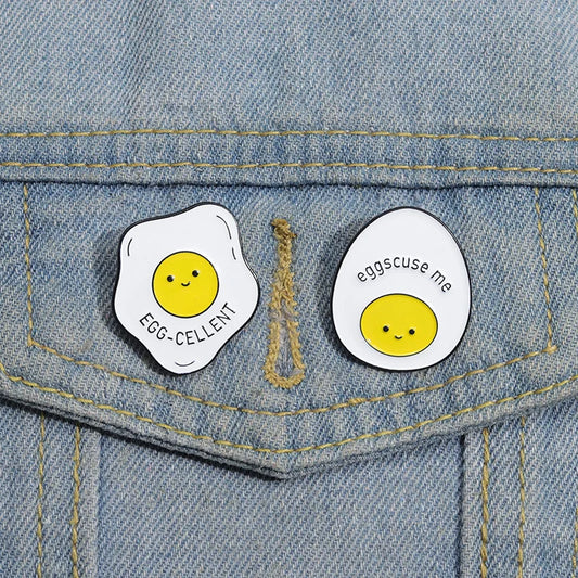 Funny Egg Enamel Pins Cartoon Brooches Lapel Badges Backpack Accessories Wholesale Jewelry Gifts