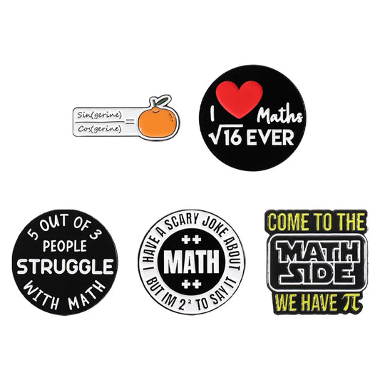 Math Brooch Enamel Pins Custom Lapel Badges Jewelry Gift