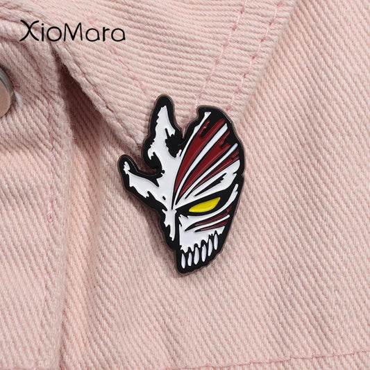 Anime Grim Reaper Enamel Pin Cosplay Mask Brooch Badge Jewelry Gift