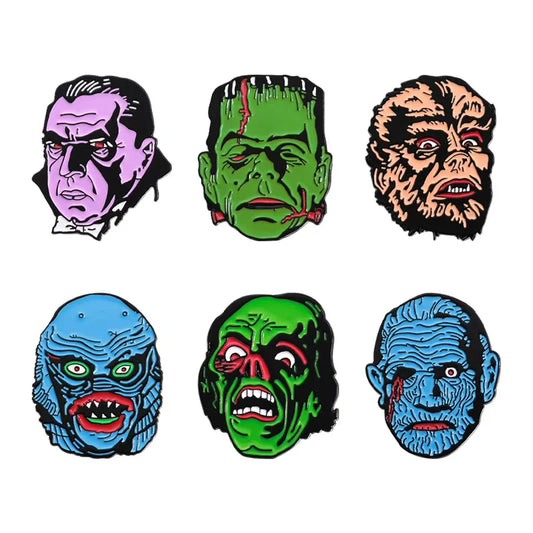 Horror Thriller Enamel Pins Halloween Monster Brooch Lapel Badge Jewelry Gift