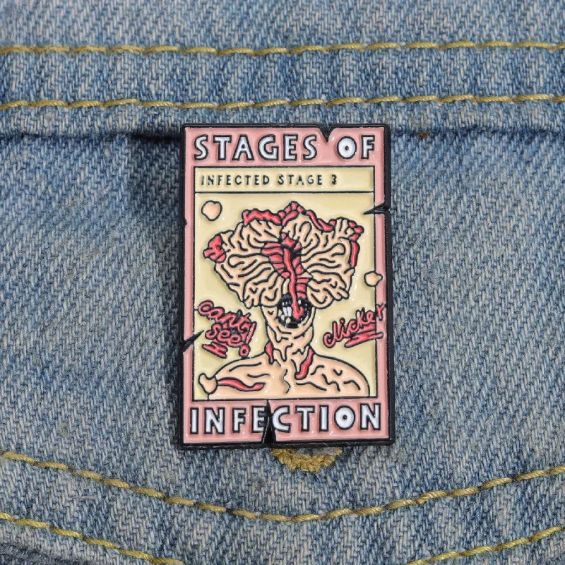 Horror Movie Enamel Pins Punk Infection Brooches Gothic Metal Jewelry Gifts