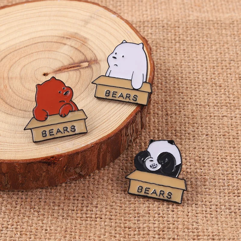 Panda Bear Brooch Pin for Hat Glasses Party Gifts