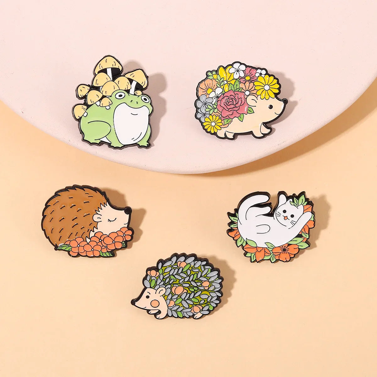 Frog Mushroom Enamel Brooches Cartoon Pins Backpack Badges Jewelry Gifts